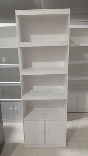 Modern 6x2 White BLK Book Cupboards