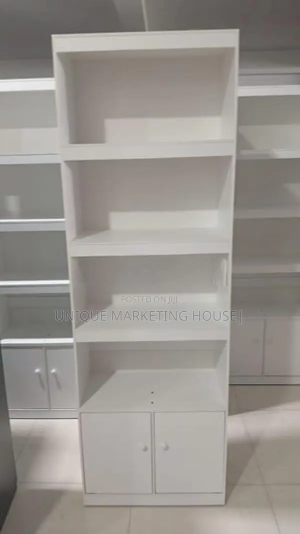 Modern 6x2 White BLK Book Cupboards