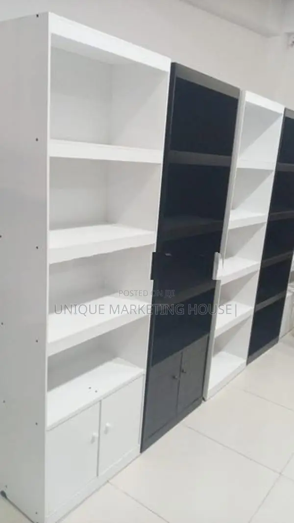 Modern 6x2 White BLK Book Cupboards