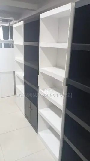 Modern 6x2 White BLK Book Cupboards