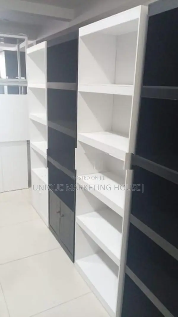 Modern 6x2 White BLK Book Cupboards