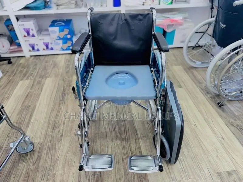 Commode Wheel Chair Fiber Seat