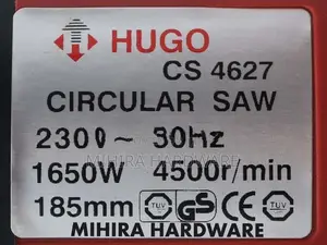 HUGO CS-4627 1650 Watts Circular Power Saw 7" 7-1/4" 185mm