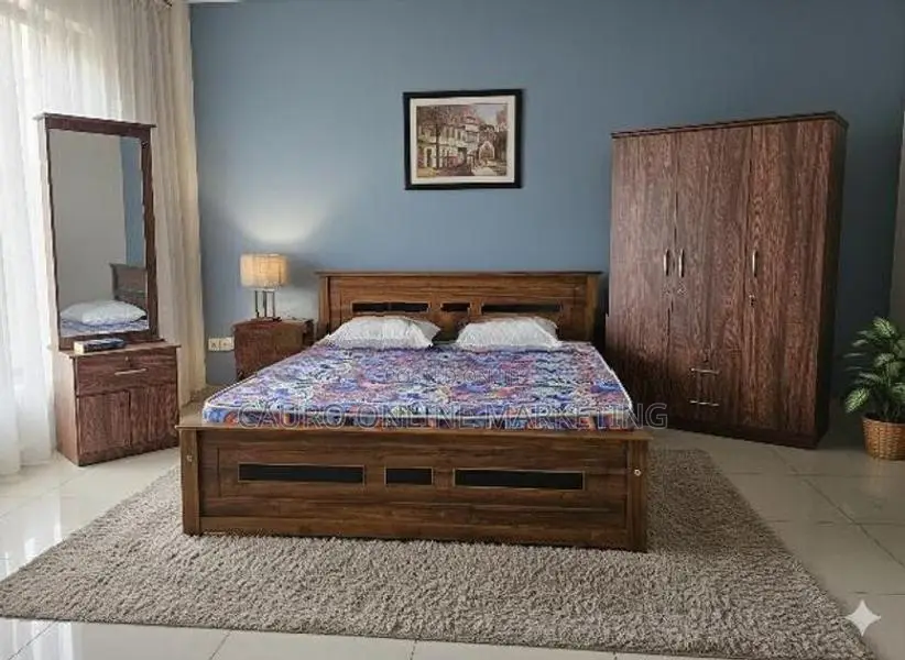 New 6 Item Bedroom Furniture Set 6*6 Bed Hybrid Mattress 3 Door Cupboa