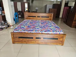 New Teak Box Bed with Hybrid Mattress King Size 6*6 Ft