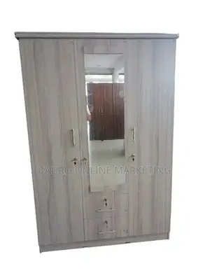 New Melamine White / Ash Colour 3 Door Cupboard Wardrobe