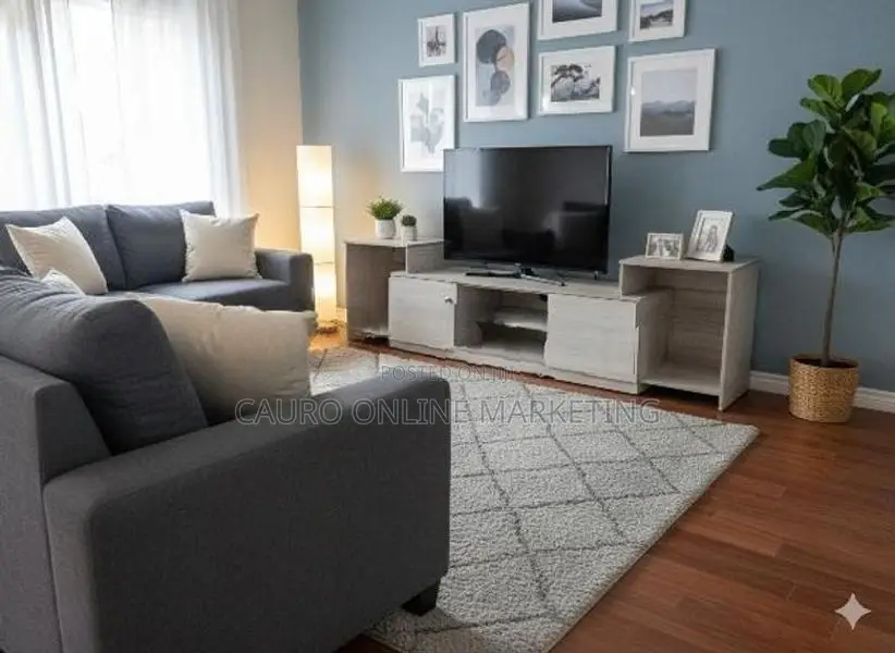 New Melamine White / Ash Colour TV Stand Cupboard