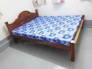 New Teak Arch Bed with Double Layer Mattress Queen Size 72 * 60