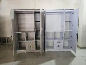 New Melamine 3 Door White / Ash Colour Cupboard 6*4 Wardrobe