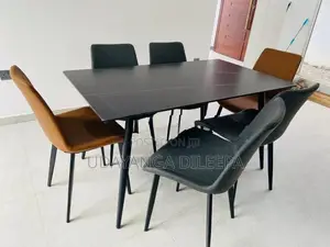 Granite Dining Table with Cushion Chairs