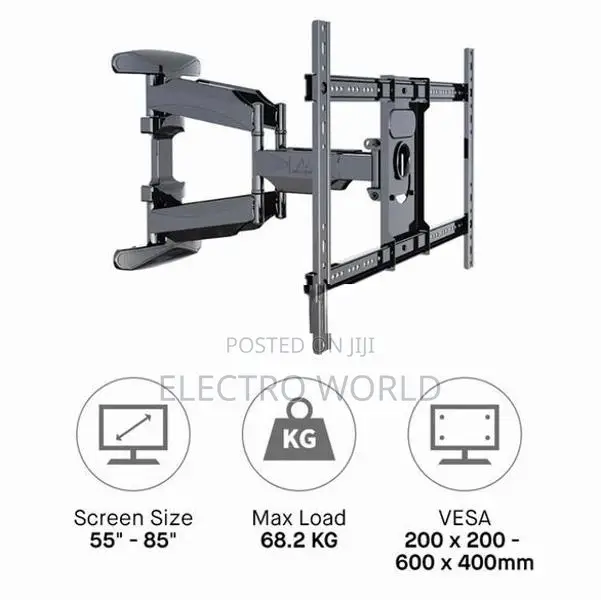 TV Full Motion Large and Heavy-Duty Wall Mount For 55”-85” inches