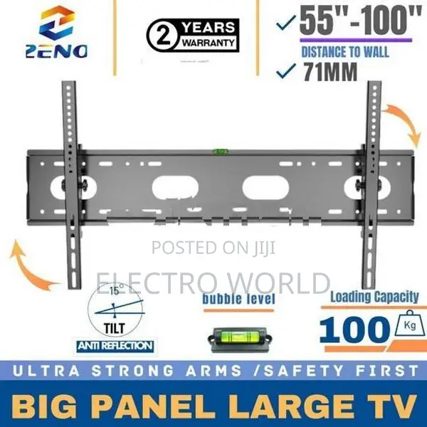 TV 55"-120" Extreme Heavy Duty Tilting Wall Mount Bracket Low Profile