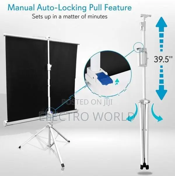 Tripod Projector 6" Stand With Screen 72″x72″