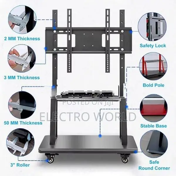 Smart Tv Portable 32"-75" Movable Rolling Stand