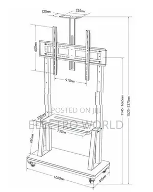 Smart Board Heavy Duty 42"-100" Rolling Stand