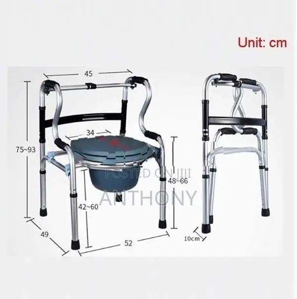 Commode Chair,Toilet Chair Aluminum Walker all In 1