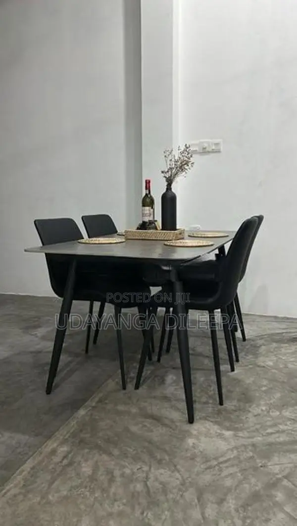 Granite Dining Table with Cushion Chairs