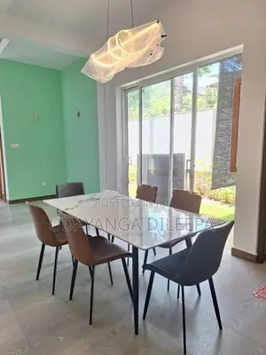 Granite Dining Table with Cushion Chairs