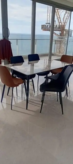 Granite Dining Table with Cushion Chairs