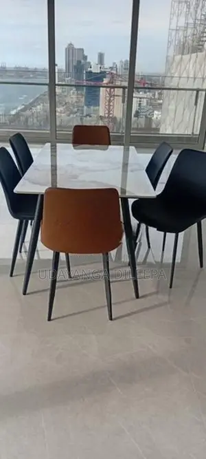 Granite Dining Table with Cushion Chairs