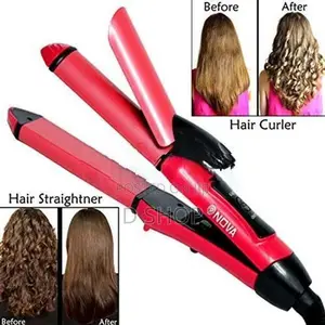 Professional - 2 in 1 Hair Tool Smoothing Straightening & Curling