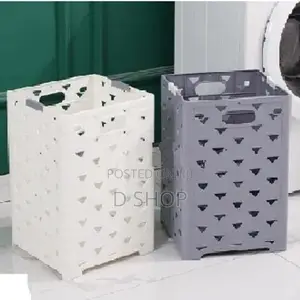 Foldable Plastic - Laundry Clothes Basket