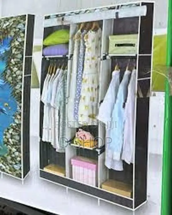 3 Roll-over Doors Cloth Storage - Wardrobe Cupboard- D8 Printed