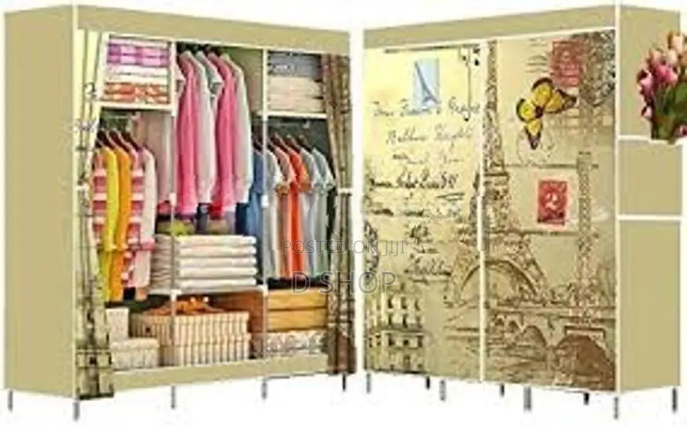 3 Roll-over Doors Cloth Storage - Wardrobe Cupboard- D8 Printed
