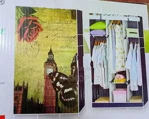 3 Roll-over Doors Cloth Storage - Wardrobe Cupboard- D8 Printed