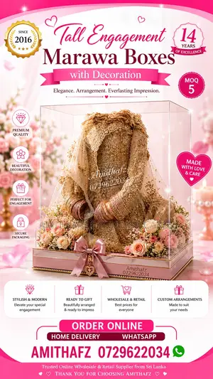 High Tall Marawa Saree Box | Saree Gift Box for Weddings Engagements