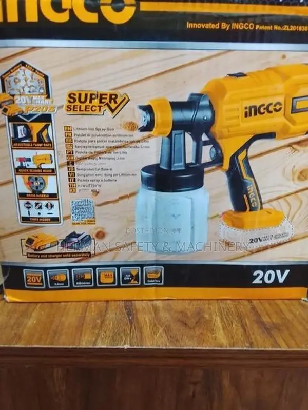 Ingco 20V Lithium-Ion Cordless Spray Gun CSGLI2003 Herman HT 0288