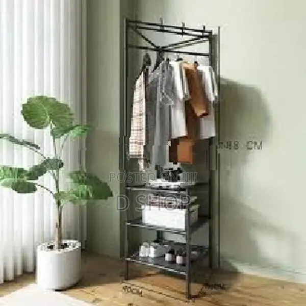Multi Function Corner Coat Rack and 3 Layers