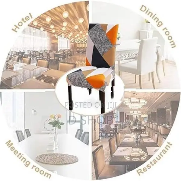 Dining 6 PCs Chair covers - Stretchable Elastic Cloth Cover Set