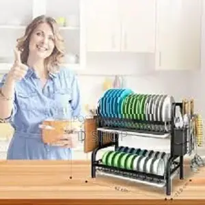 2 Tier Plate Rack Dish Drainer Holder