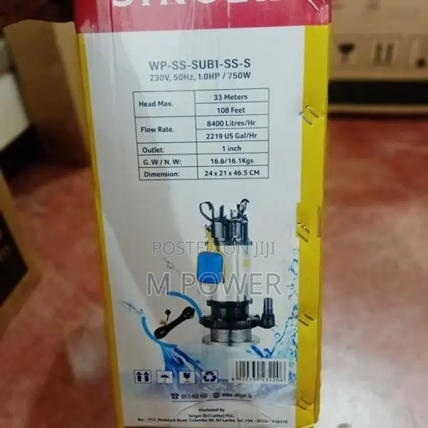 Singer Submersible Pump -Ss Impeller-108 Ft,1.0 Hp(wp-Ss-Sub1-Ss-S)