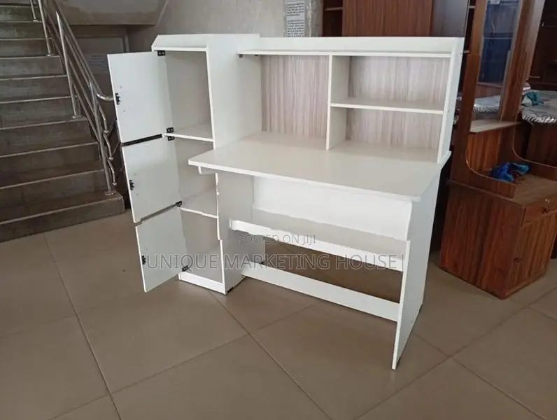 Modern Olinca 4ft White Side 3 Cupboard Study Table