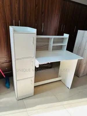 Modern Side 3 Cupbored Smart White Study Table