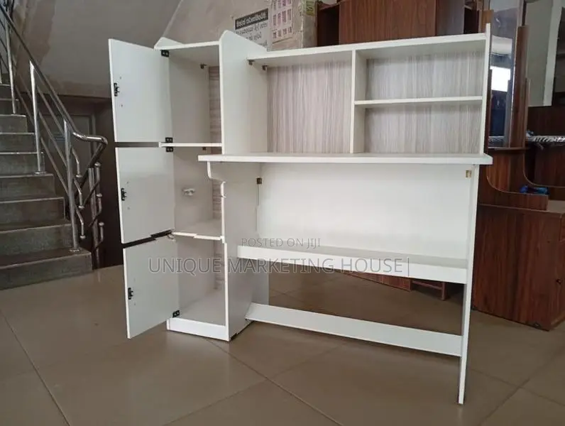 Modern Olinca 4ft White Side 3 Cupboard Study Table