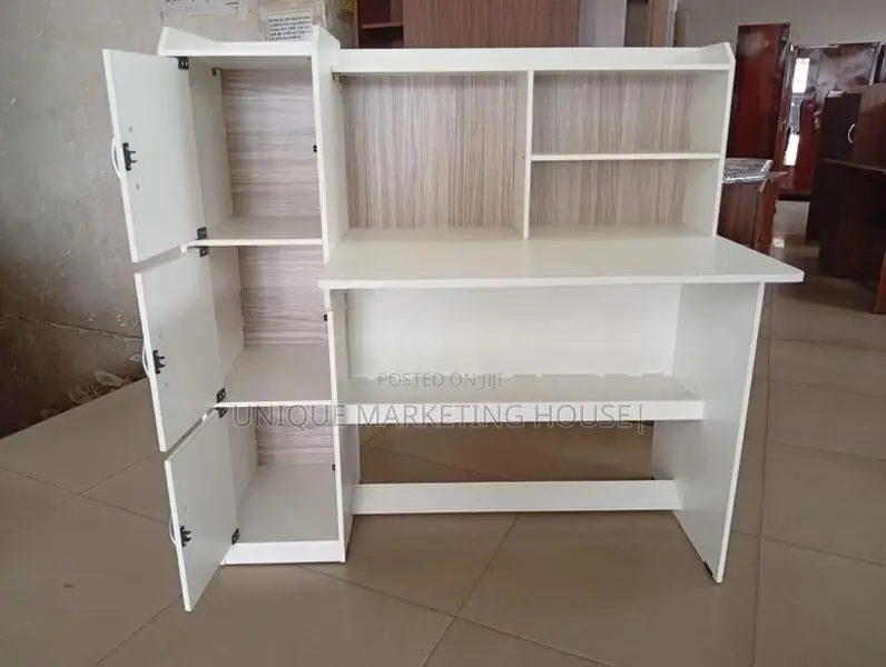 Modern Olinca 4ft White Side 3 Cupboard Study Table