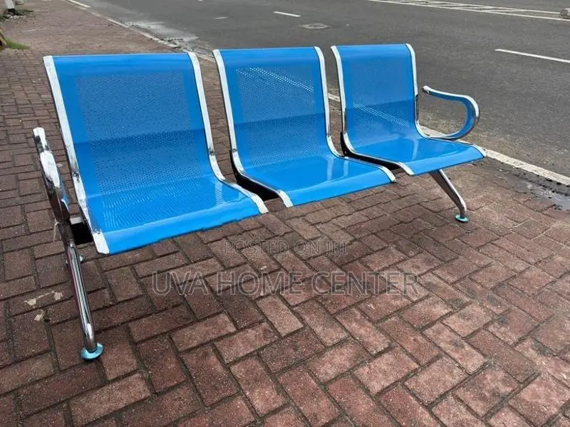 Steel Lobby Gang Chair Blue