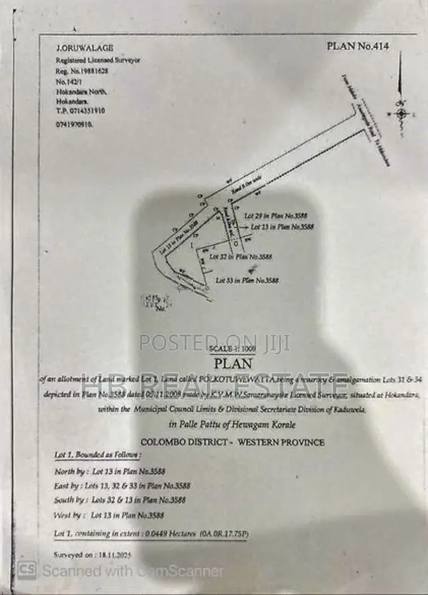 17.75 P Highly Residential Bare Land for Sale Amaragoda