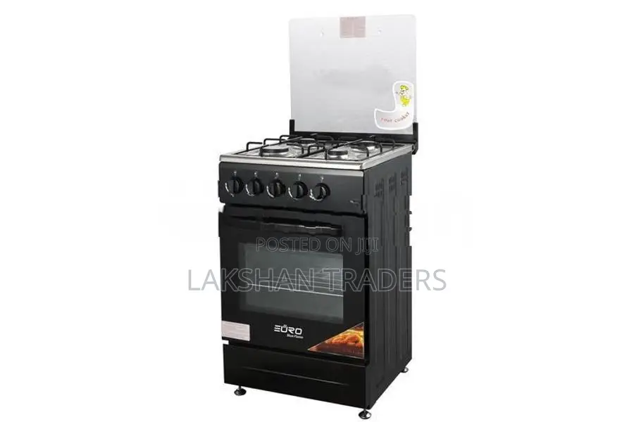 EURO (Turkey) Free Standing Gas Oven 4 Burner - Black