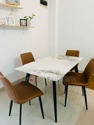 Luxury Granite Dining Table with Cushion Chairs