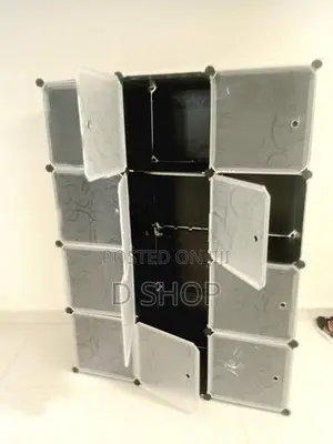 DIY- 12 Cubes Storage -- Wardrobe Cupboard - Metal Frame, Plastic shee