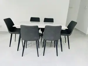 Granite Dining Table with Cushion Chairs