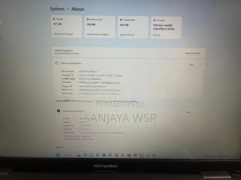 Asus i5 12th GEN Laptop