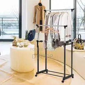 Double Pole - Steel Cloth Rack Adjustable