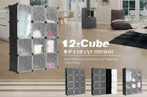 DIY- 12 Cubes Storage - Wardrobe Cupboard Metal Frame,Plastic connecto