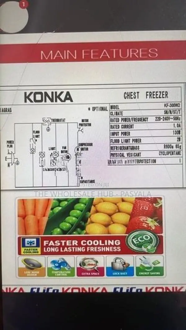 Konka 300CF 300L Inverter Freezer