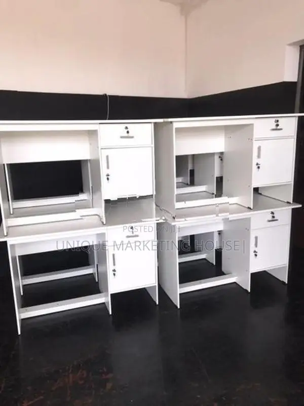 Modern 4x2 White Melamine Office Table